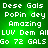 Green background with white pixelated text reading 'Dese Gols PoPin dey Amazing LUV Dem AllLUV Dem All Go 72 GALS' in two identical vertical