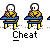 Animated contact sheet of pixel art frames showing a cartoon character cheating at school with pencil and paper, arranged in 4x3 grid on gray background.