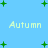 Light blue background with green plus signs and repeated light yellow text reading 'Autumn' in pixelated font.