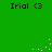 Green background with four identical pixelated text labels and scattered white dots forming motion trails.