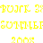 Yellow pixelated text repeats across white background in horizontal with three identical of smaller repeating numbers below