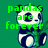 Pixelated panda holding bamboo with green text above on teal background, transitioning to a different text phrase.