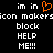 Pixelated text and an orange heart icon on a black background, with repeated text elements and a blocky style.