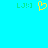 Pixelated cyan background with green text and a yellow heart symbol in the center.