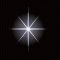 Four variations of a white starburst graphic on black background with one gray rectangle, each showing different line thicknesses and radiance levels.