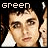 Animated contact sheet of a person's face with changing text labels above the head across 16 frames, displayed in a 4x4 grid on a gray background.