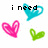 Pixelated heart icons with text 'i need' and 'boyfriend' on white background, showing animation changes between frames.