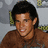 A pixelated image of a person in a brown shirt with text overlays changing across frames.