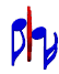 Animated sequence of red and blue musical notes in 3D perspective, rotating through multiple orientations against a gray background.