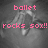 Pixelated grayscale image with pink text reading 'ballet rocks sox!!' overlaid on a blurred figure in motion.