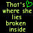 Green pixelated heart symbol replaces 's' in text on left side of split-screen display with yellow-green text on black background.