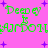Pixelated green text and purple stars on a pink background with repeated patterns.