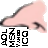 A pixelated pink nose with dark shading on a gray background, below which are black Chinese characters in a blocky font.