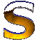 nine identical stylized S-shaped icons with blue outlines and gradient brown-to-yellow fills, each showing a small dark brown section at the top left