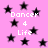 Pink background with scattered black stars and repeated white text "Dancer 4 Life" in pixelated font.