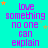 Cyan background with repeating purple text "love something no one can explain" and scattered orange stars, static image.
