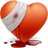 A pixelated heart-shaped icon with a bandaged section on the left side, showing red and white colors with a broken appearance.