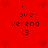 Red background with pixelated text 'i love verena <3' repeated in four quadrants, surrounded by red heart shapes.