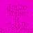 A static image with a bright pink background featuring repeated text "Justin Bieber Is Totally" in a darker pink script font, with small red dots scattered across the surface.