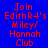 Blue background with red text reading "Join EdithR4's Miley/ Hannah Club" and pink horizontal bars shifting position across frames.