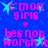 Pixelated text and symbols on a blue background with pink and cyan elements.