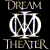 Two side-by-side animated frames of a Dream Theater logo icon with contrasting backgrounds and color schemes.