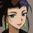 Pixelated static image of a female anime character with dark hair, green earrings, and light skin tone in close-up view.