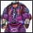 A pixelated contact sheet showing two frames of an animated buddy icon featuring a character in purple attire and text reading "Anime IM" on the right side.