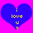 Two identical blue hearts on a bright pink background with yellow text reading 'i love u ?' inside each heart.
