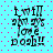A static image with cyan background and pink dots, displaying four identical text blocks reading "i will show my love d osh!!" in black pixelated font.