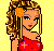 Pixelated cartoon-style contact sheet showing three frames of an animated icon featuring a female character in red top and blue jeans with yellow background text reading "sweet n' single".