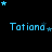 Blue text 'Tatiana' with star animations on a black background, showing multiple star configurations across frames.