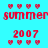 Pixelated red text and heart symbols on cyan background with green gradient overlays, animated across showing heart and text position shifts