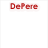 Pixelated red bird head with yellow beak and black neck, surrounded by text elements including "DePere," "Redbird," "Basketball," and "#10" in various colors.