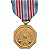 A split-frame contact sheet showing a military medal on the left and green text logo on the right, both in pixelated style with white background dots.
