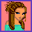 A 3x2 pixel art contact sheet showing six frames of an animated icon featuring a cartoon woman in various poses and text elements on pink backgrounds with purple borders.