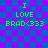Green pixelated text on a blue-purple checkered background reads "I LOVE BRAD<333" in two identical with slight visual distortion