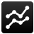 Black square icon with rounded corners containing a white line chart with three peaks and two valleys on a gradient background.