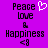 Pixelated text and symbols on a solid purple background with a white heart symbol in the top center.