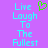 Pixelated cyan text on purple background with green heart symbol above 'Live' in left ; identical right lacks the heart