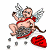 Pixelated animated icon featuring a winged cherub with red sash and bow, holding an arrow, next to a red heart on white background; right side shows green text 'Original Icons .com' on dark green background.