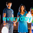 A group of people holding hands with a glowing white circle, overlaid with cyan text reading 'everyday' on a dark background.