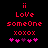 Red pixelated text and pink hearts on black background with two animation states showing heart positions shifting.