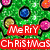 Pixelated Christmas-themed icon with green tree, ornaments, Santa text, and a character image.