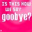 A pink background with white text reading 'IS THIS HOW WE SAY gooby?' in a pixelated font, showing variations of letter color and small symbols above the text.