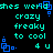 Pixelated cyan text on black background with blue square-and-dot patterns, repeating phrases and symbols across the frame.