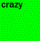 Animated contact sheet of a green background with repeated black text "crazy" in various positions across sampled frames.