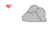 Gray rock formation with red heart above it, transitioning from four separate hearts to one shared heart and then disappearing.