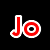Pixelated anime-style character with silver hair and red scarf, two views showing different poses against black background with red 'Jo' text.