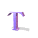 A sequence of purple 3D letter T and L shapes in various orientations with white shadow effects on a gray background.
